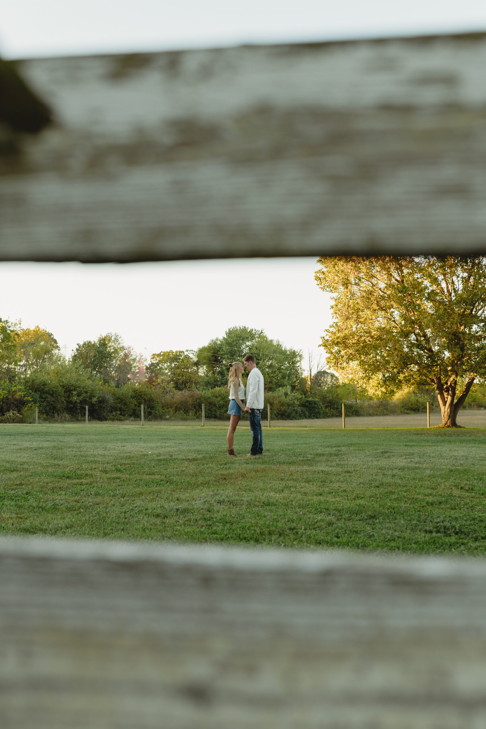 Country engagement session in Trafalgar Indiana on family property