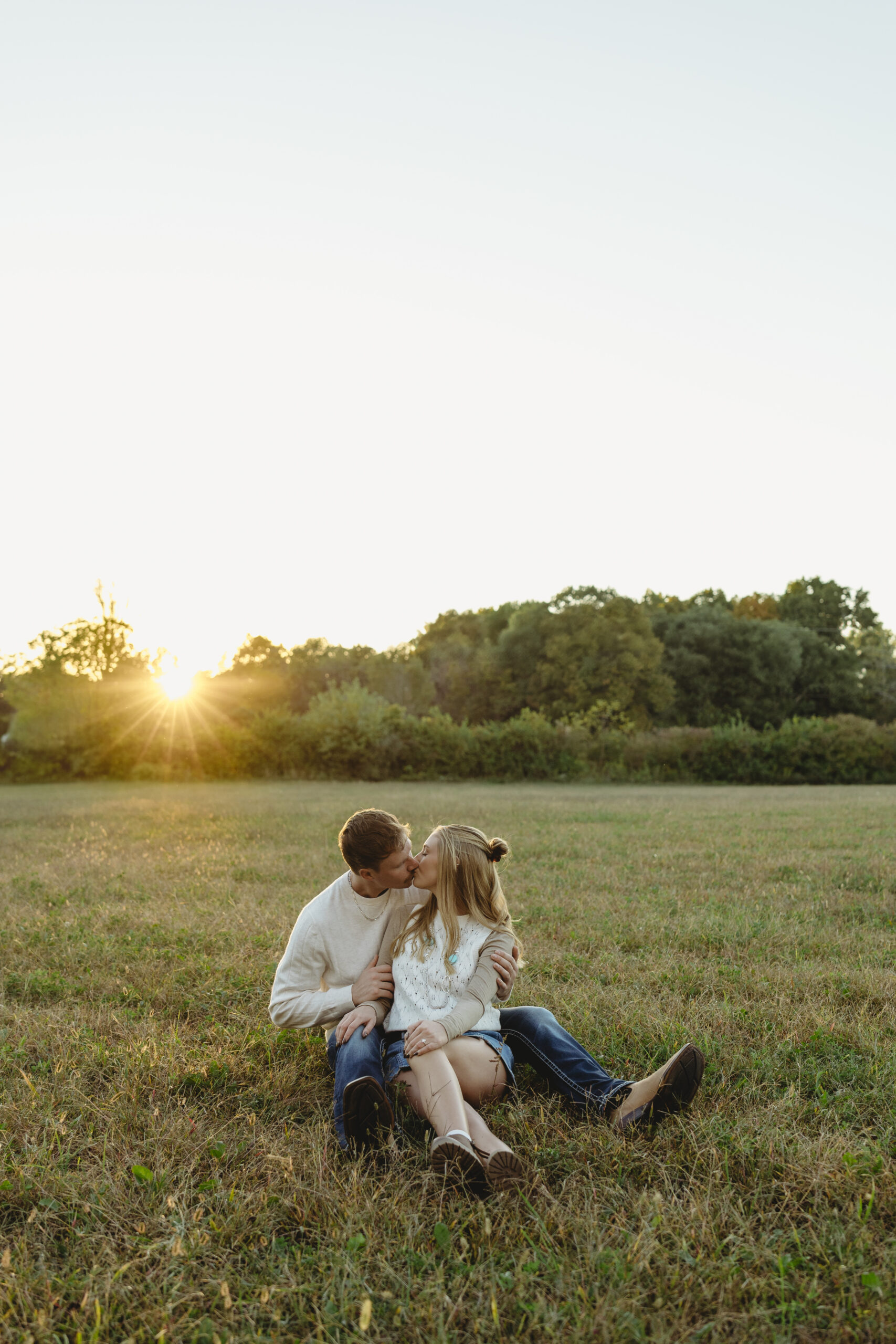 Country engagement session in Trafalgar Indiana on family property