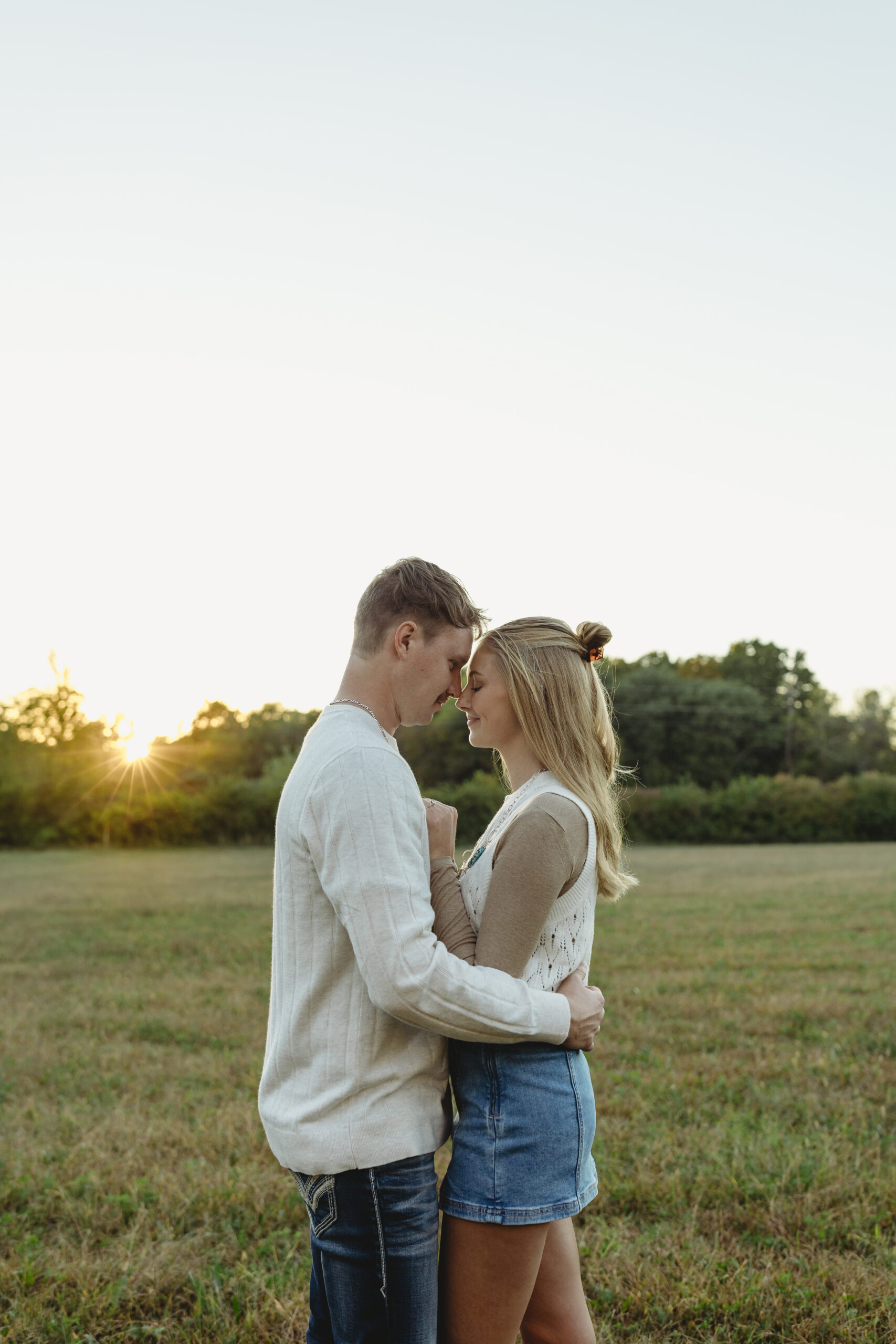 Country engagement session in Trafalgar Indiana on family property