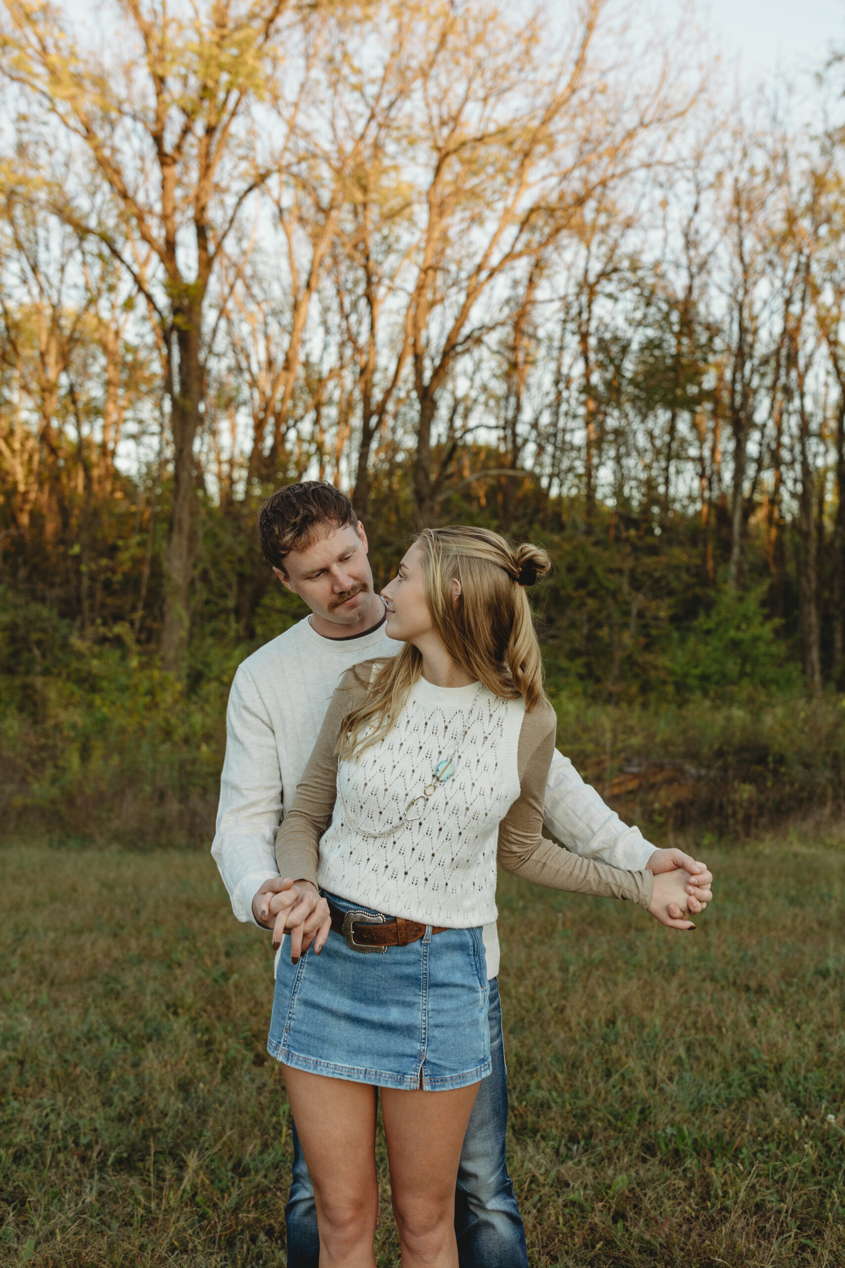 Country engagement session in Trafalgar Indiana on family property