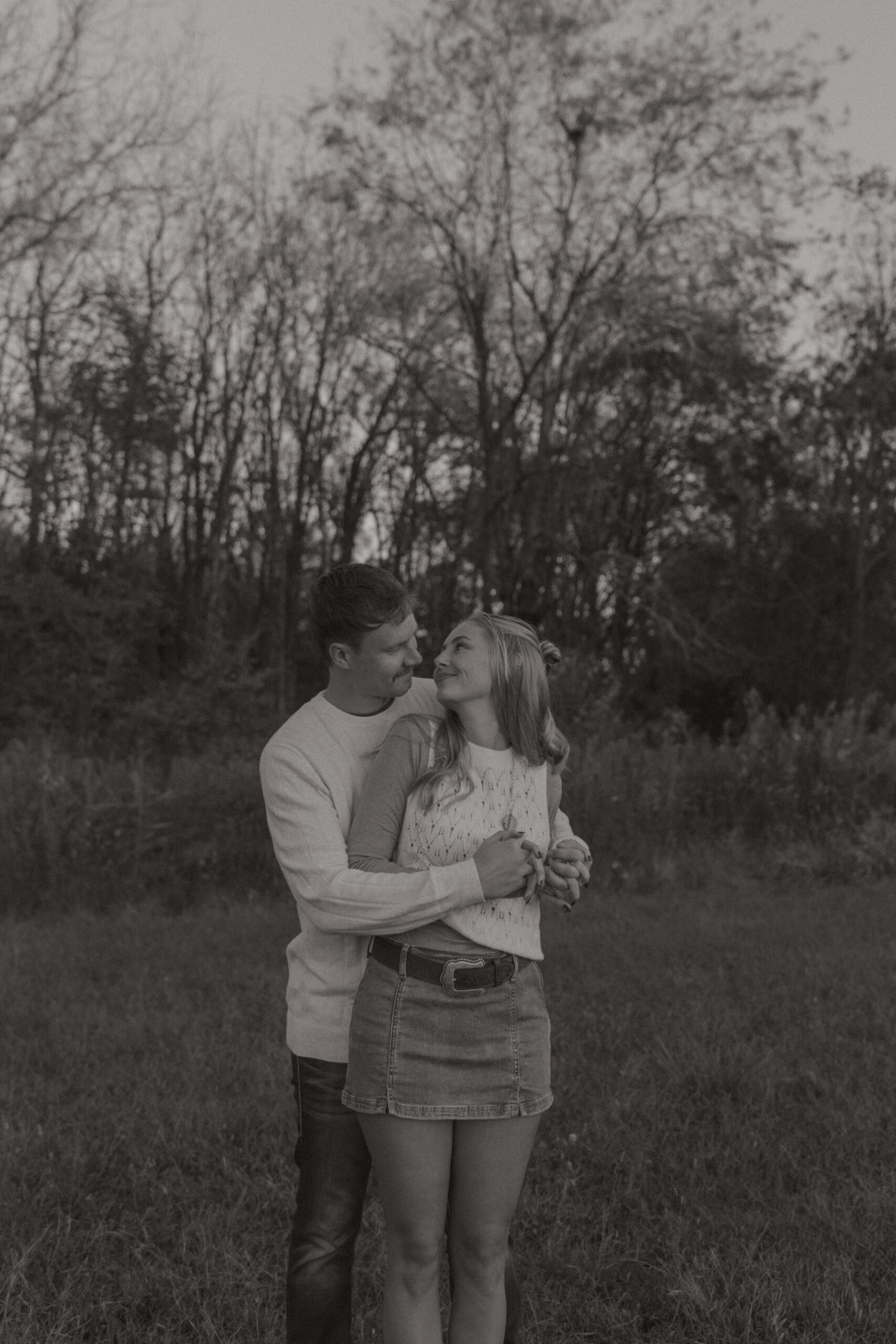 Country engagement session in Trafalgar Indiana on family property