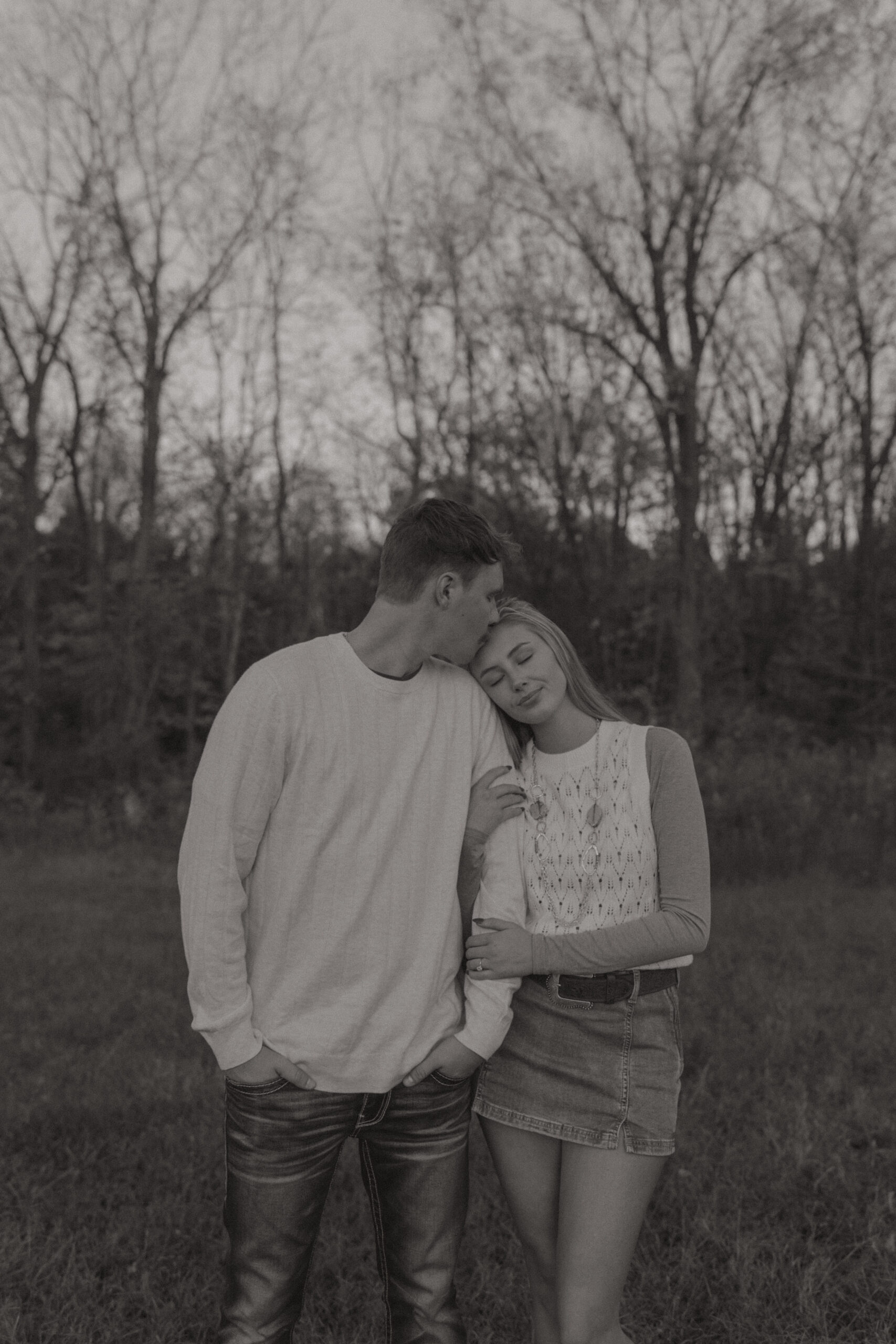 Country engagement session in Trafalgar Indiana on family property