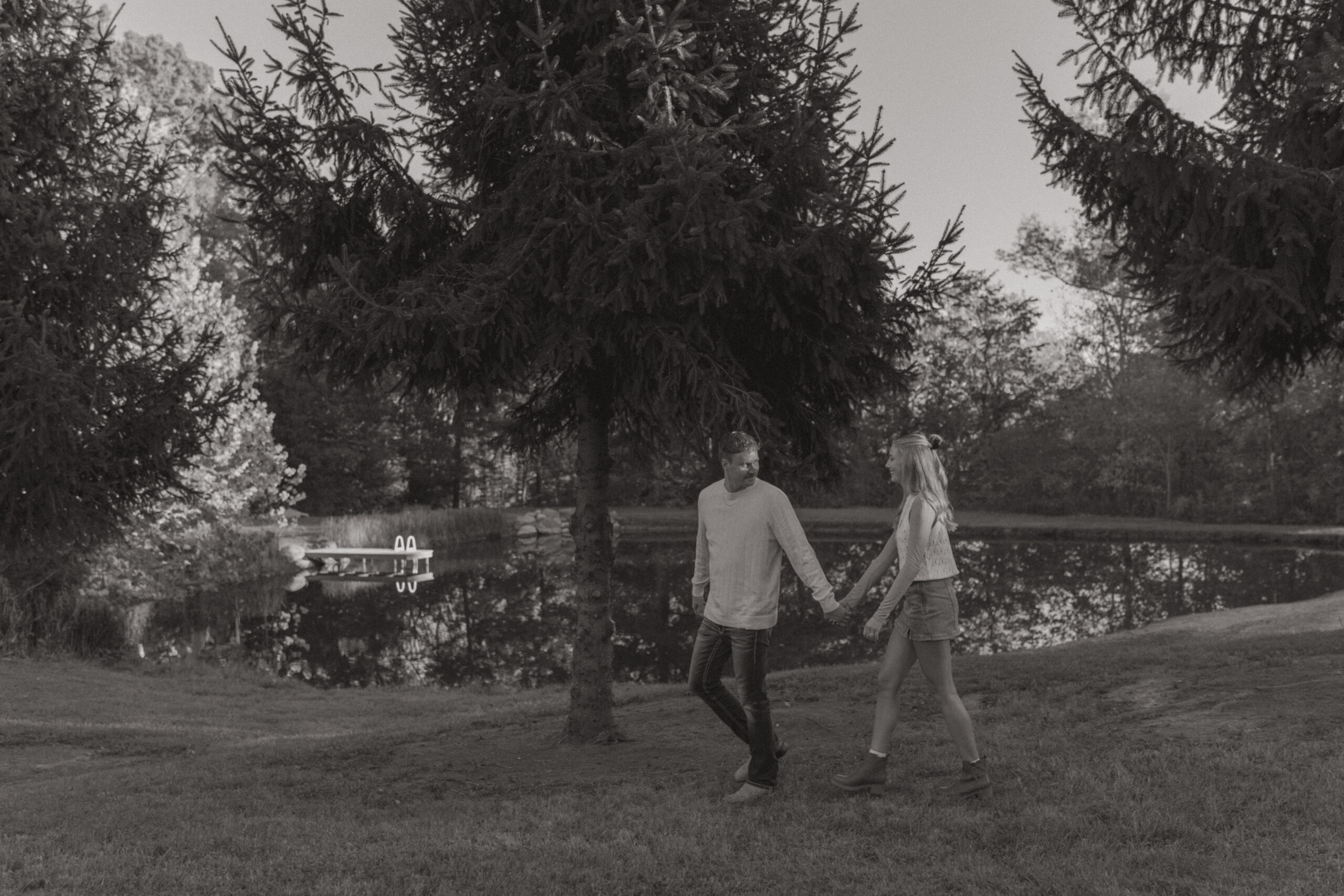 Country engagement session in Trafalgar Indiana on family property